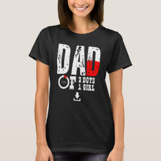 T-shirt Papa homme de 2 garçons 1 fille père ou grand-père