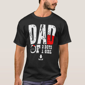 T-shirt Papa homme de 2 garçons 1 fille père ou grand-père
