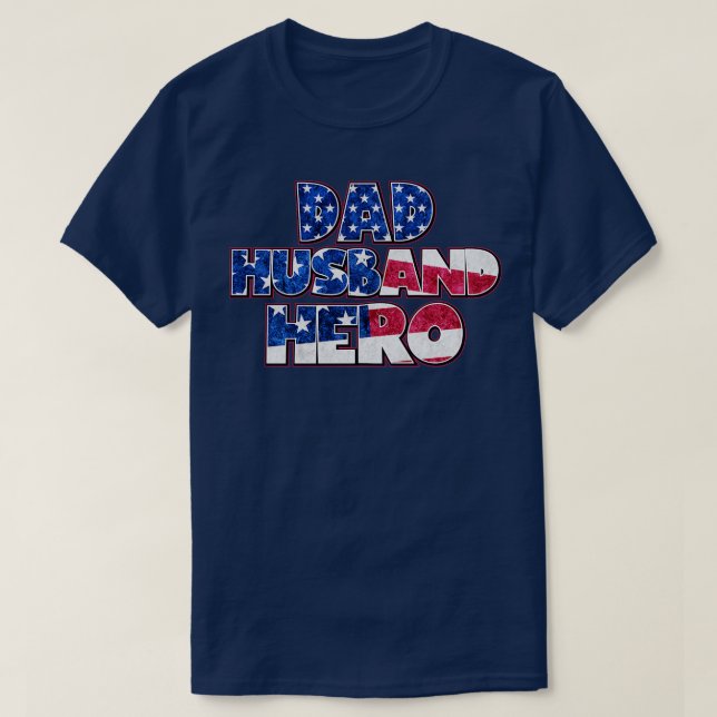 T-shirt Papa Hus Hero usa (Design devant)
