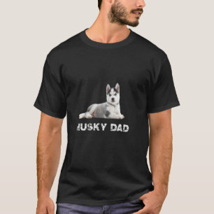 T-shirt Papa Husky Drôle Chiot Husky Sibérien Super Mignon