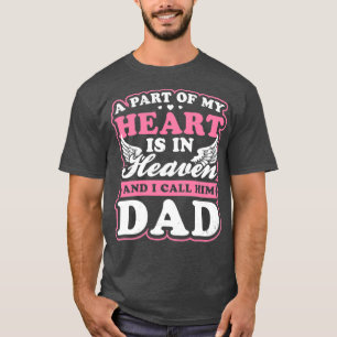 T-shirt Papa In Heaven Chemise Une Partie De Mon Coeur Don