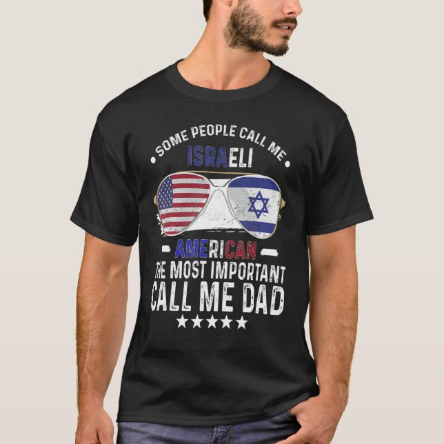 T-shirt Papa israélien fête des pères Papa israélien améri (Devant)