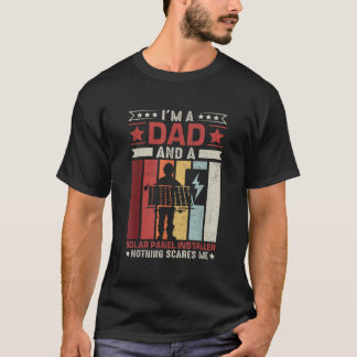 T-shirt Papa Je suis papa et un panneau solaire Installer