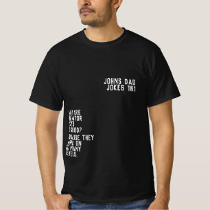 T-shirt PAPA JOKES 101 Fête des pères Black FUNNY GUY