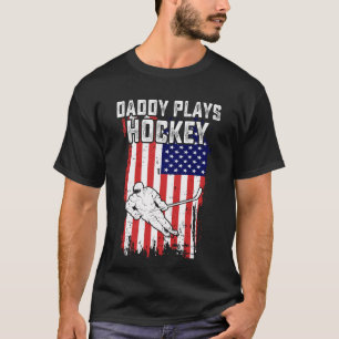 T-shirt Papa joue au hockey, papa au hockey