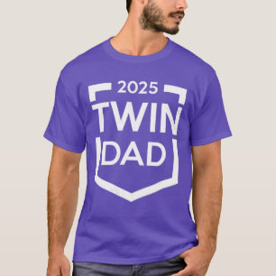 T-shirt Papa Jumeaux 2025 Nouveau Père Papa cadeau rétro d
