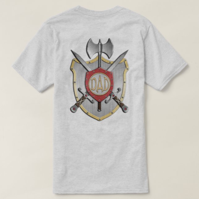 T-shirt Papa Knights Battle Crest front/back (Design dos)