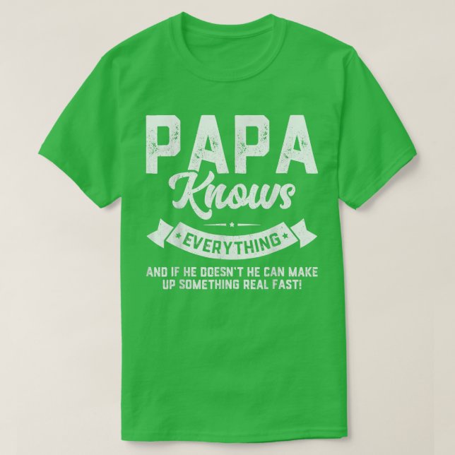 T-shirt Papa Knows Everything  60th Gift Funny Father's Da (Design devant)