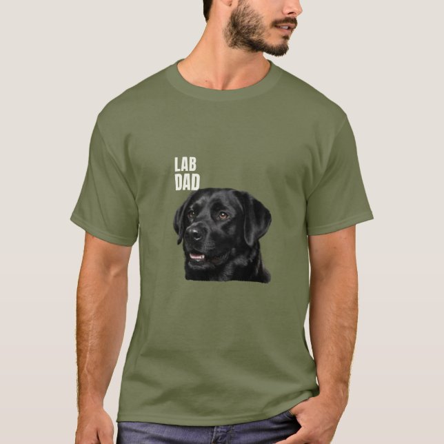T-shirt Papa Labrador noir (Devant)