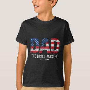 T-shirt Papa Le Grill Master Drapeau Américain