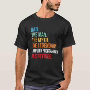 T-shirt Papa Le Légendaire Programmeur Informatique A Retr
