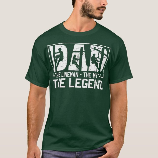 T-shirt Papa Le Lineman Le Mythe La Légende (Devant)