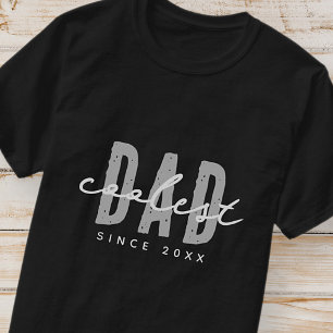 T-shirt Papa le plus cool depuis 20XX Moderne Simple Prépa