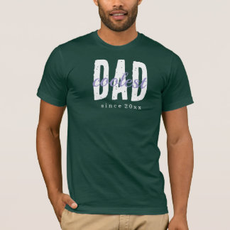 T-shirt Papa le plus cool depuis 20XX Moderne Simple Prépa
