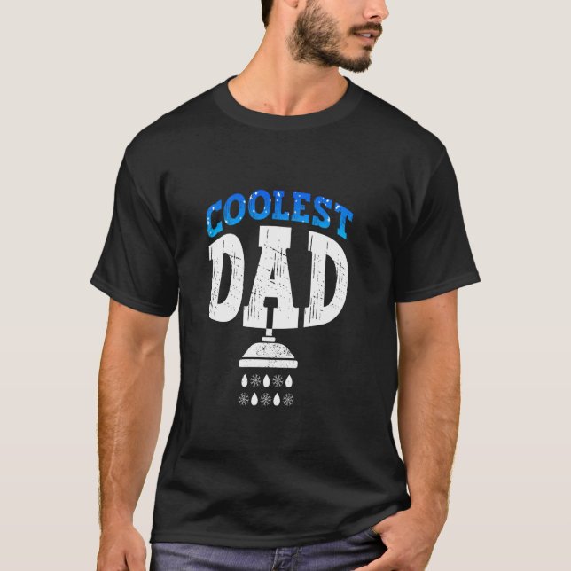 T-shirt Papa le plus cool - Douche froide bain de glace (Devant)