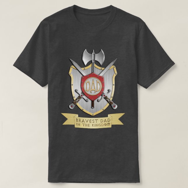 T-shirt Papa le plus courageux du Royaume (Design devant)