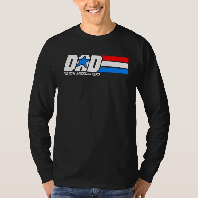 T-shirt Papa Le Véritable Héros Américain (Devant)