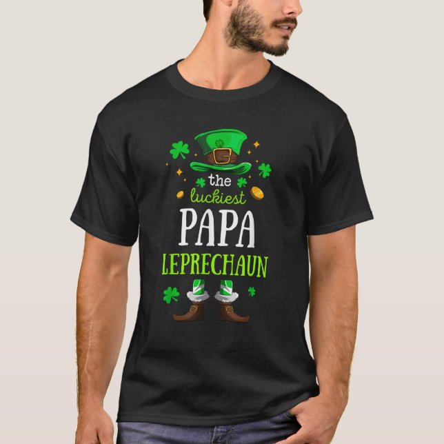 T-shirt Papa Leprechaun est le plus chanceux St Patrick s  (Devant)
