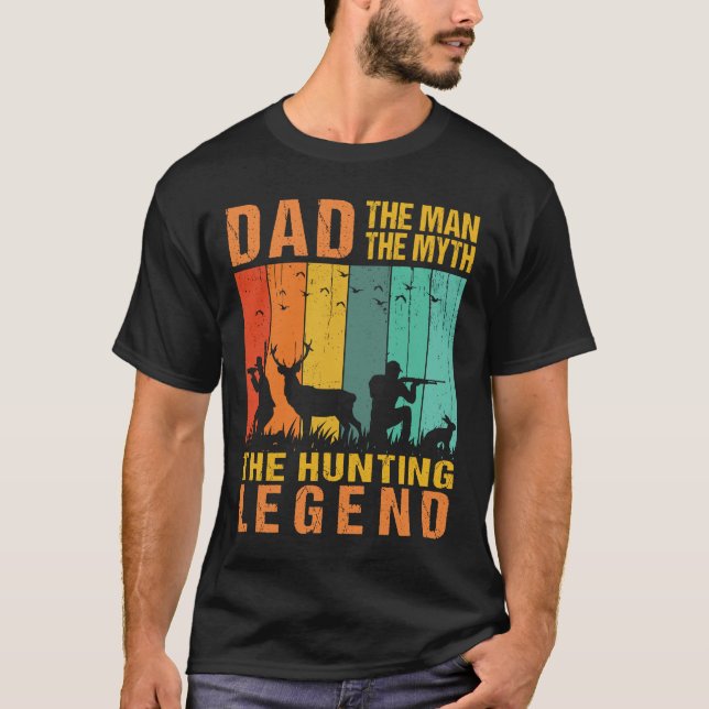 T-shirt Papa l'homme le mythe la légende de la chasse (Devant)