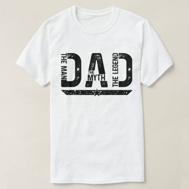 T-shirt Papa L'Homme Le Mythe La Légende - Gras Père (Design devant)