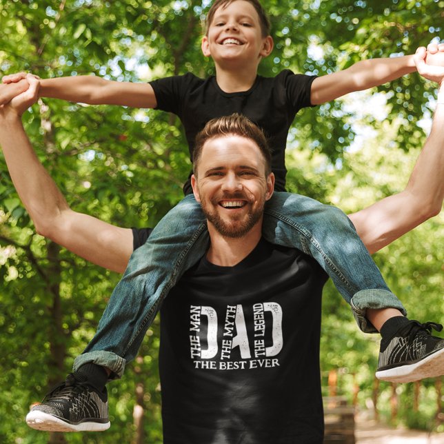 T-shirt Papa L'Homme Le Mythe La Légende Texte Personnalis (Customize the text below "Dad" or remove it completely, simply click "Personalize this Template".)