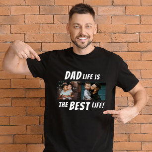 T-shirt Papa Life est la meilleure vie 2 Photos Père