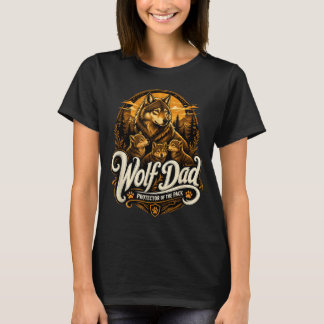 T-shirt Papa Loup Graphique Drôle Hommes Faune Cadeau Papa