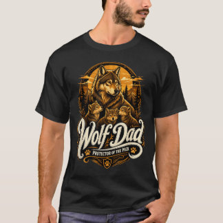T-shirt Papa Loup Graphique Drôle Hommes Faune Cadeau Papa