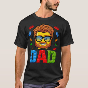 T-shirt Papa Maître Constructeur Briques Blocs Pères