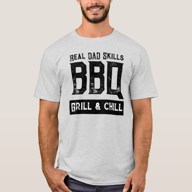 T-shirt Papa maître du grill cool drôle (Devant)