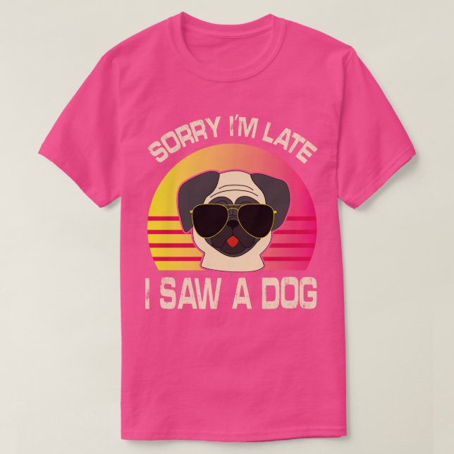 T-shirt Papa Maman Désolé Je N'Ai Pas Vu Un Chien Fils Fil (Design devant)