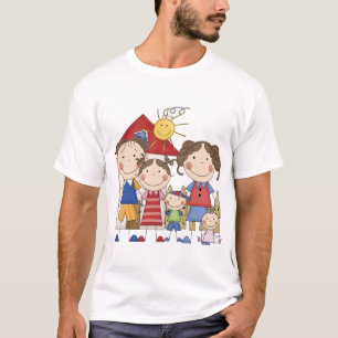 T-shirt Papa, maman, grande soeur, frère moyen, SIS de