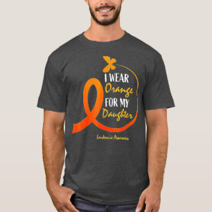T-shirt Papa Maman Je Porte Orange Pour Ma Fille Leukemia