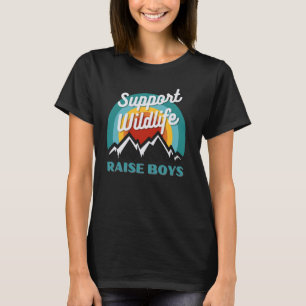 T-shirt Papa Maman of Boys, Support Wildlife Raise Boys, G