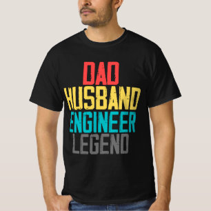 T-shirt Papa Mari Ingénieur Légende Ingénieur Vintage