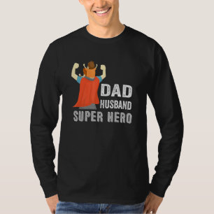 T-shirt Papa Mari Super Héro Portant Cape Son Papa Père Pè