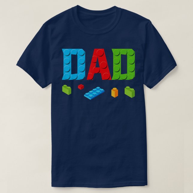 T-shirt Papa Master Builder Building Bricks Family S (Design devant)