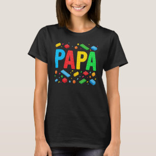 T-shirt Papa Master Builder Construire des briques Blocs F