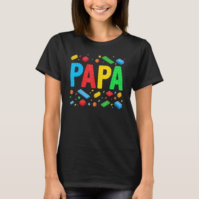 T-shirt Papa Master Builder Construire des briques Blocs F (Devant)