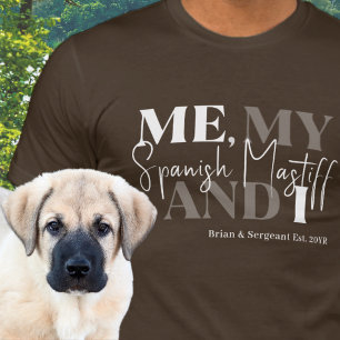 T-shirt Papa Mastiff Espagnol Établ. Typographie Unique Dr