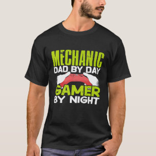 T-shirt Papa mécanicien le jour, joueur la nuit, papa joue