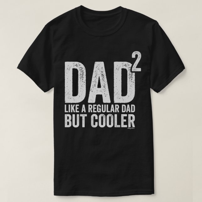 T-shirt Papa Mens Au Second Pouvoir Papa de 2 Enfants Carr (Design devant)
