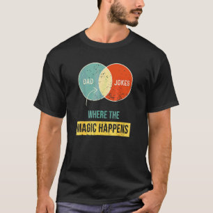 T-shirt Papa Mens Blague Où La Magie Arrive Vintage Fa