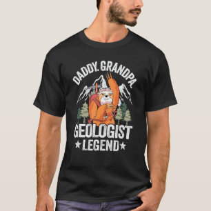 T-shirt Papa Mens Grand-Père Géologue Légende Géologie Par