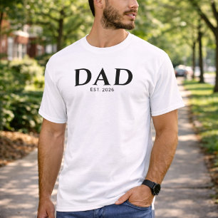 T-shirt Papa Minimaliste Moderne Établie 
