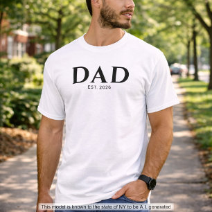 T-shirt Papa Minimaliste Moderne Établit