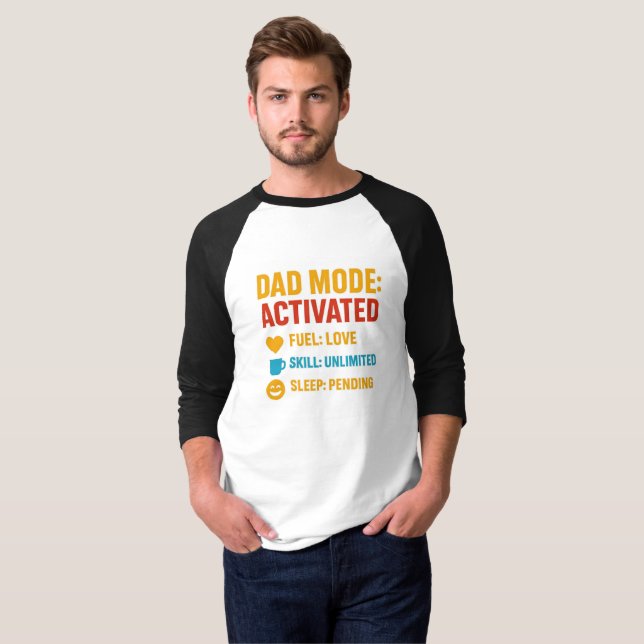 T-shirt Papa Mode Activé Funny Fête des pères Cadeau (Devant entier)