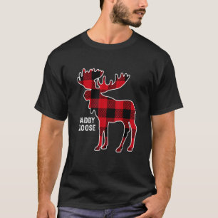 T-shirt Papa Moose Red Plaid Buffalo Correspondance famili