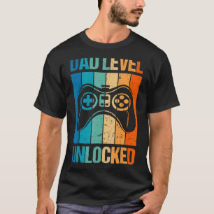 T-shirt Papa Niveau Déverrouillé Nouveau Papa Fête des pèr
