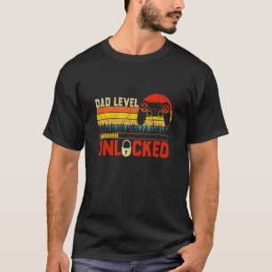 T-shirt Papa Niveau Déverrouillé Porte - clé Vintage Retro